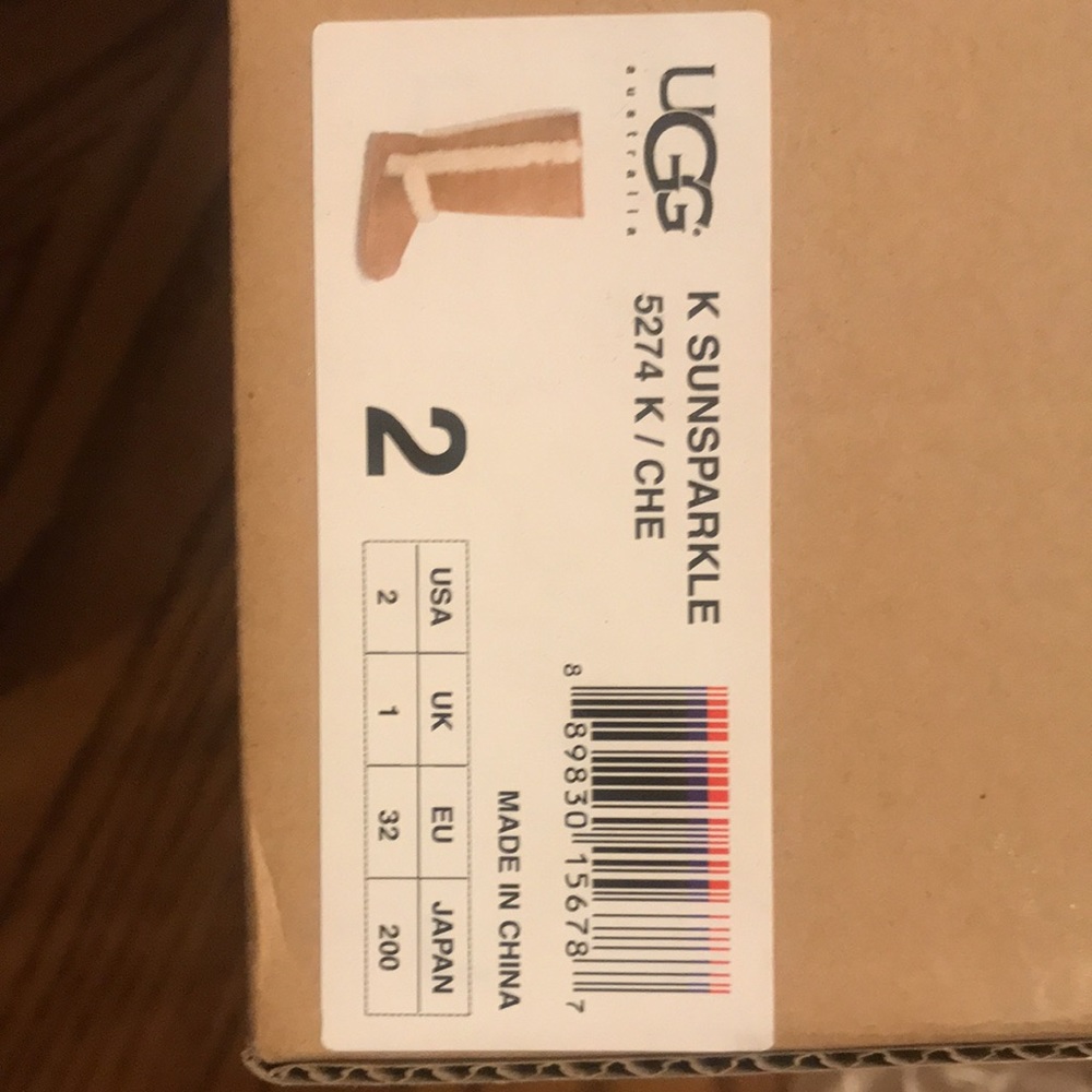 Girls UGG Boots (size2) K SUNSPARKLE 5274 K/CHE - Picture 4 of 5